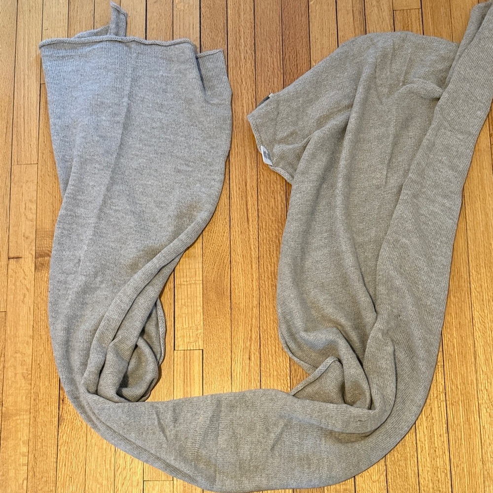 Lauren Manoogian Taupe Knit wrap / shawl / chunky scarf - beautiful!